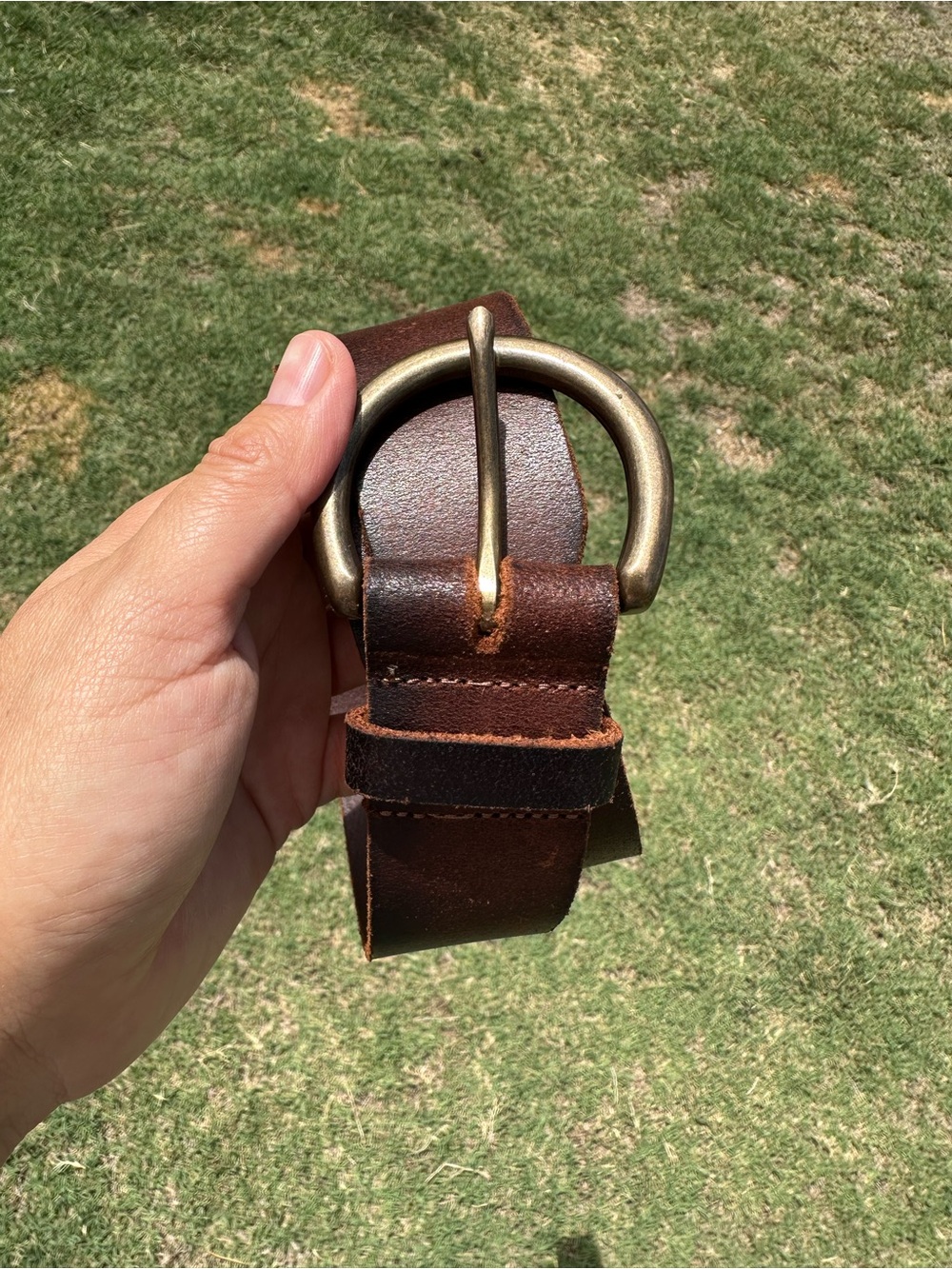 Frye Distressed Brown Leather Womens Belt Size XS-SM - Picture 8 of 10